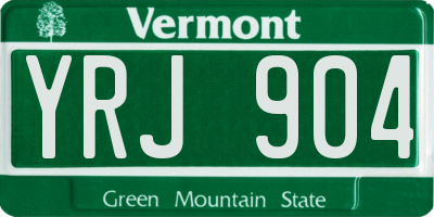 VT license plate YRJ904
