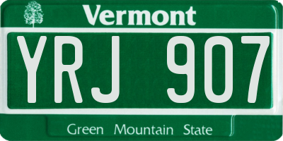 VT license plate YRJ907