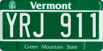 VT license plate YRJ911