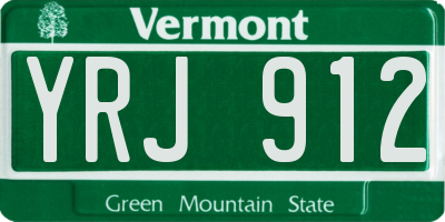 VT license plate YRJ912