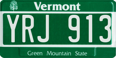 VT license plate YRJ913