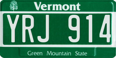 VT license plate YRJ914