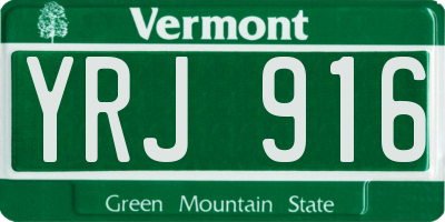 VT license plate YRJ916