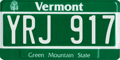 VT license plate YRJ917
