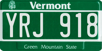 VT license plate YRJ918