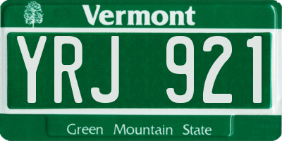 VT license plate YRJ921