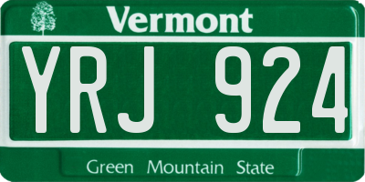 VT license plate YRJ924
