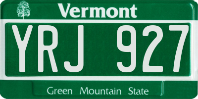 VT license plate YRJ927