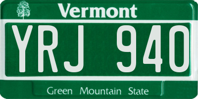VT license plate YRJ940