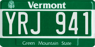 VT license plate YRJ941