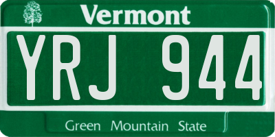 VT license plate YRJ944