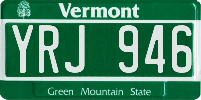 VT license plate YRJ946