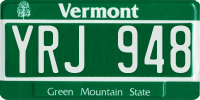VT license plate YRJ948