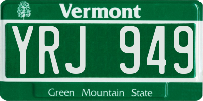 VT license plate YRJ949
