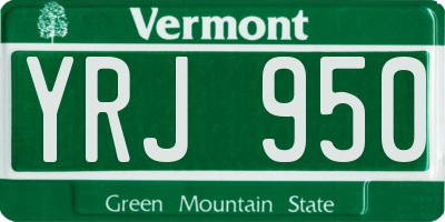 VT license plate YRJ950