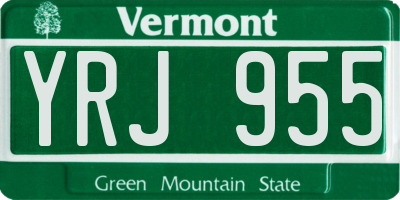 VT license plate YRJ955