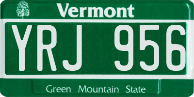 VT license plate YRJ956