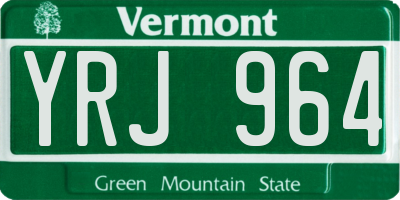 VT license plate YRJ964