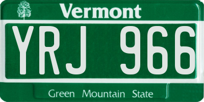 VT license plate YRJ966