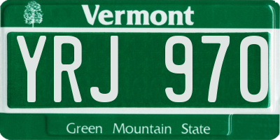 VT license plate YRJ970