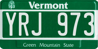 VT license plate YRJ973