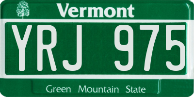 VT license plate YRJ975
