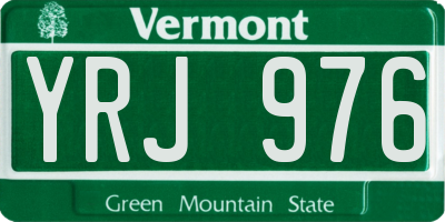 VT license plate YRJ976