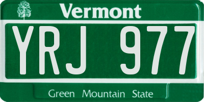 VT license plate YRJ977