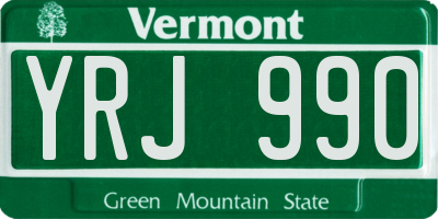 VT license plate YRJ990