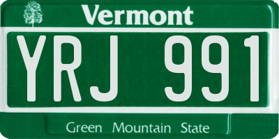 VT license plate YRJ991