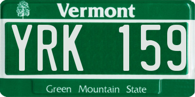 VT license plate YRK159
