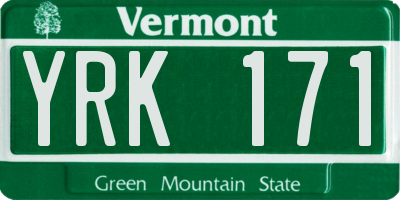 VT license plate YRK171