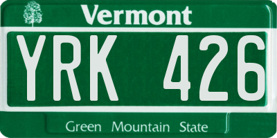 VT license plate YRK426