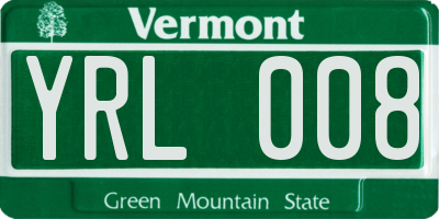 VT license plate YRL008
