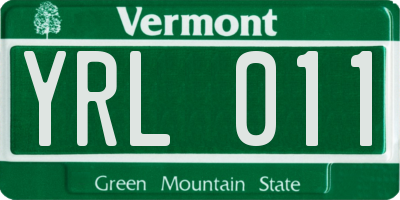 VT license plate YRL011