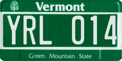 VT license plate YRL014