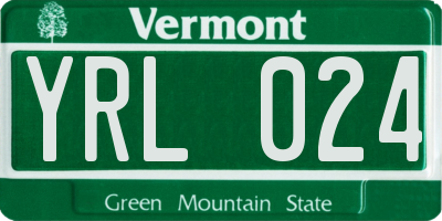 VT license plate YRL024