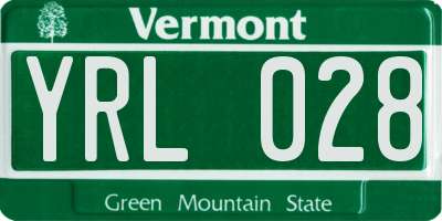 VT license plate YRL028