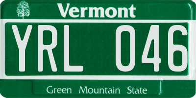 VT license plate YRL046