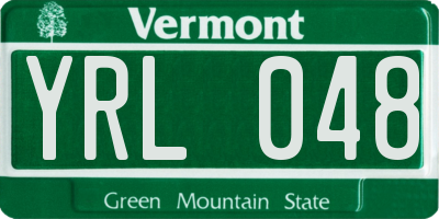 VT license plate YRL048