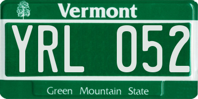 VT license plate YRL052