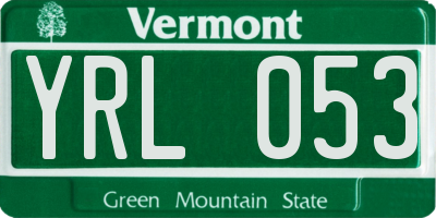 VT license plate YRL053