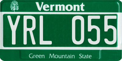 VT license plate YRL055