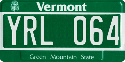 VT license plate YRL064