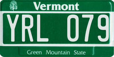 VT license plate YRL079