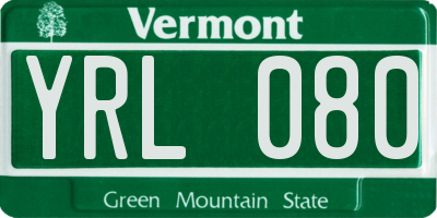 VT license plate YRL080
