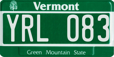 VT license plate YRL083