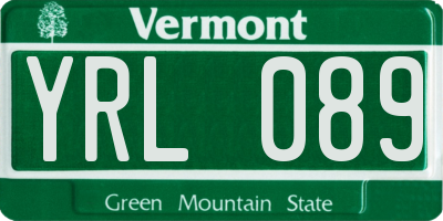 VT license plate YRL089