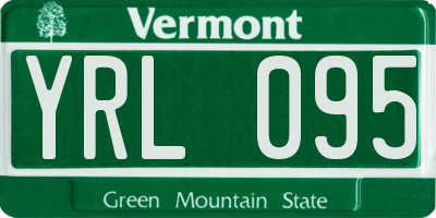 VT license plate YRL095
