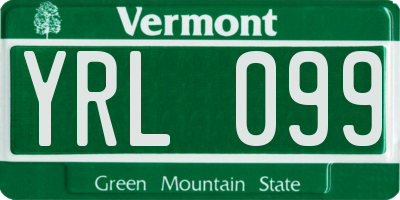 VT license plate YRL099